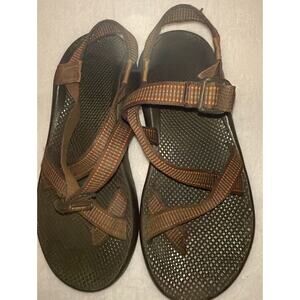 Chaco Size 11M Men’s Brown And Orange Braid Adjustable Comfort Sport Sandals